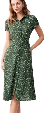 Rihoas Vintage Floral A-Line Midi Dress with Pockets
