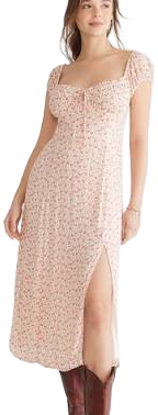 Aeropostale Women's Floral Scoop-Neck Tie-Front Midi Dress