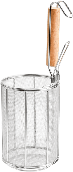 TOPZEA Spaghetti Pasta Strainer Spoon, Stainless Steel Noodle Strainer with Wood Handle, Kitchen Mesh Spider Strainer Food Strainer, Deep Fry Basket for Rinsing, Straining, Draining