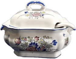 Vintage Soup Tureen With Cover Ceramic With Ladle No Underpate
