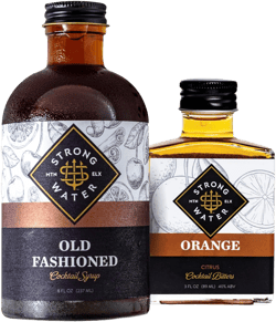 Strongwater Classic Old Fashioned Bundle: Old Fashioned Cocktail Mixer & Orange Bitters - Old Fashioned Syrup for Whiskey with Orange Bitters for Cocktails - Makes 32+ Cocktails