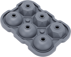 3D Rose Diamond Shape Ice Cube Tray, Silicone Ice Cube Mold With Lid, Easy Release Large Ice Maker for Chilled Cocktails, Whiskey, Homemade Juice (Grey)