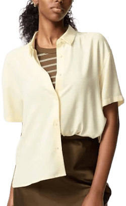 Women's UNIQLO US Rayon Blouse Short Sleeve