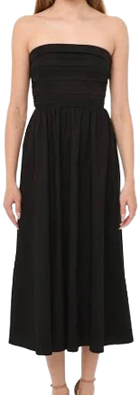 WAYF x Styled by Coco! Sammie Pleat Strapless Stretch Cotton Sundress