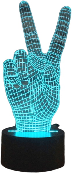 3D Victory Sign Hand 3D Night Light 7 Color Change LED Table Lamp Xmas Toy Gift
