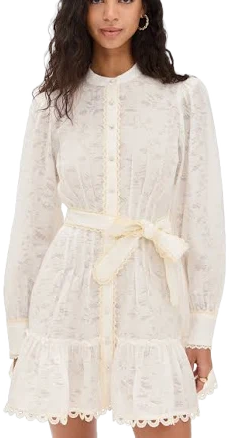 Hemant and Nandita Handcrafted Button and Tie Belt Short Dress