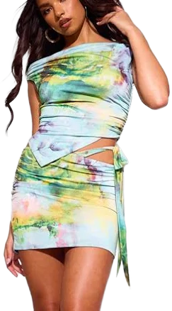 Floral Print Double Layer Mini Skirt