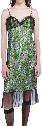 Anna Sui Rosebuds and Lace Combo Slip Dress