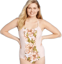 KONA Sol Women's Floral Stripe One Piece Swimsuit