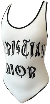 Christian Dior Vintage Calligraphy Logo Galliano Design Swimwear Suit