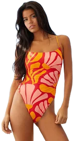 Floral Shirred One Piece Swimsuit
