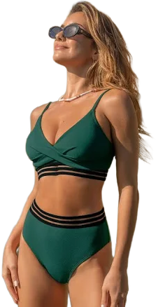 Cupshe Sporty Crossover Bikini Set with Pockets