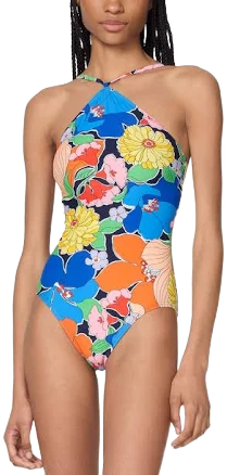 Kate Spade Women's High-Neck Halter One-Piece Swimsuit
