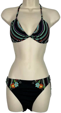 Lucky Brand Floral Embroidered Bikini Set