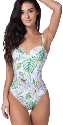 Tropical Floral Underwire One-Piece Swimsuit