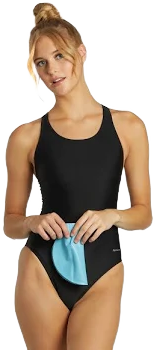 Sporti Solid Wide Strap One Piece Swimsuit
