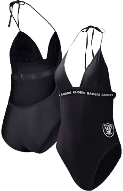 Women's G-III 4Her by Carl Banks Black Las Vegas Raiders Full Count One-Piece Swimsuit