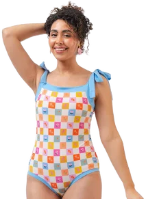 Ricki Blossoms One-Shoulder Tankini Top