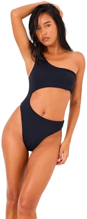 One Shoulder Cut Out Swimsuit