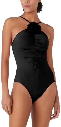 Kate Spade Women's High-Neck Rosette One-Piece Swimsuit
