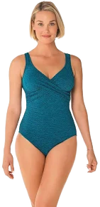 Krinkle Chlorine Resistant Cross Over One Piece Swimsuit