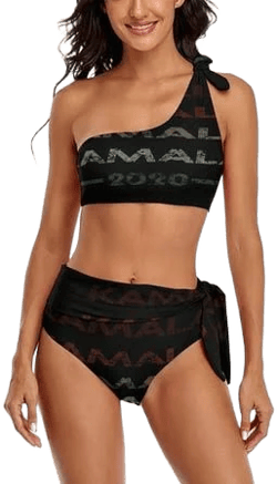 Kamala Harris 2020 Vintage One Shoulder Bowknot Swimsuit