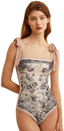 Visual Mood Joanna Reversible Tie-Shoulder One Piece Swimsuit