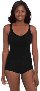 Krinkle Women's Chlorine Resistant Girl Leg One Piece Swimsuit