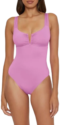 Becca Women's Shirred V-Wire One-Piece Swimsuit