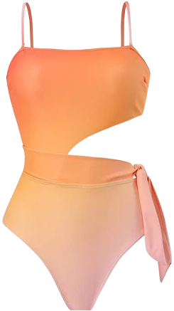 Zapaka Women's High Waist Cut Out One Piece Swimwear