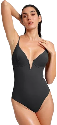 Popilush Women's Plunging V Slimming One-Piece Swimsuit
