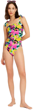 Kate Spade Women's Floral Print Shirred One-Piece Swimsuit
