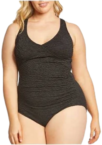 Women's Krinkle Mock Surplice One Piece