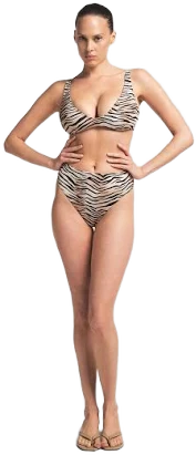 Skims Women's High-Waisted Tiger Print Bikini Bottom