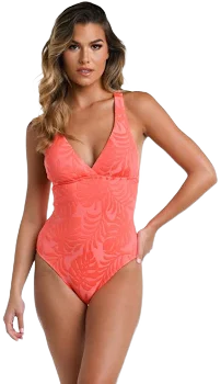 La Blanca Women's Island Palm Macrame One-Piece Swimsuit