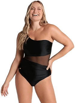 Leonisa Women's Asymmetrical Slimming One-Piece Swimsuit