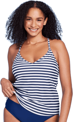 KONA Sol Women's Striped Racerback Tankini Top
