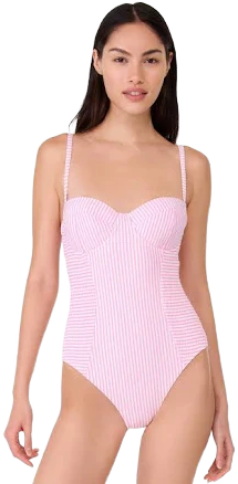 Kate Spade Smocked Underwire One Piece Swimsuit