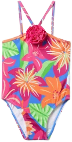 Tropical Floral Rosette Swimsuit