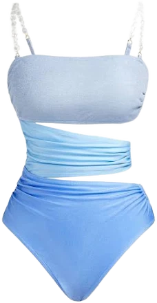 One-Piece Swimsuit with Colorblock Cut Out