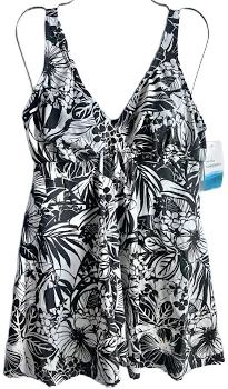 Swim Solutions Women's Floral-Print Flyaway Swim Dress