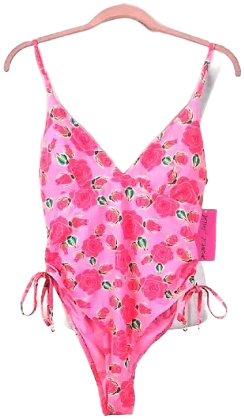 Betsey Johnson Women's One-Piece V-Neck Swimsuit