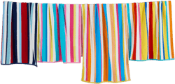 100% Cotton 4 Pack Stripe Beach Towels - Great Bay Home (30" x 60", Multi Colorful Stripes)