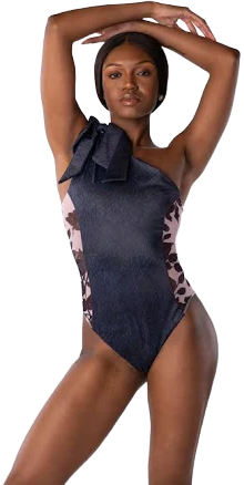 Avantage Asymmetrical One Piece Reversible Bathing Suit