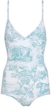 Dior Lily of The Valley Technical Fabric One-Piece Swimsuit