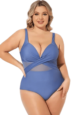 Meet.Curve Women's Cut Out Mesh One Piece Swimsuit