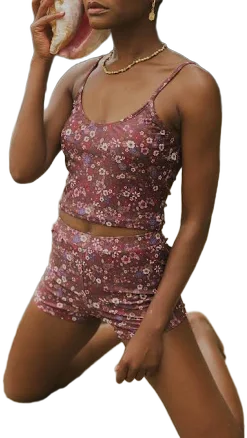 Geode Swimwear High-Waisted Floral Swim Shorts
