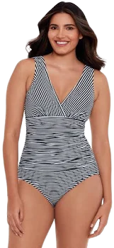 Miracle Brands Vanessa V-Neck One Piece Bathing Suit