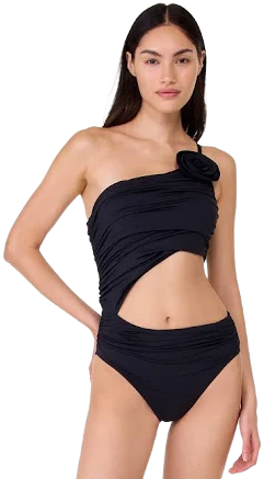 Kate Spade new york Women's One Shoulder Rosette One Piece Swimsuit