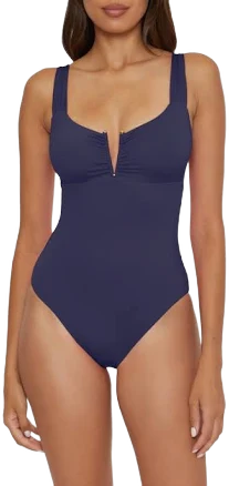 Becca Women's Shirred V-Wire One-Piece Swimsuit